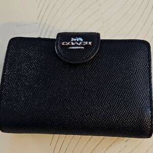 Coach Black Textured Leather Wallet